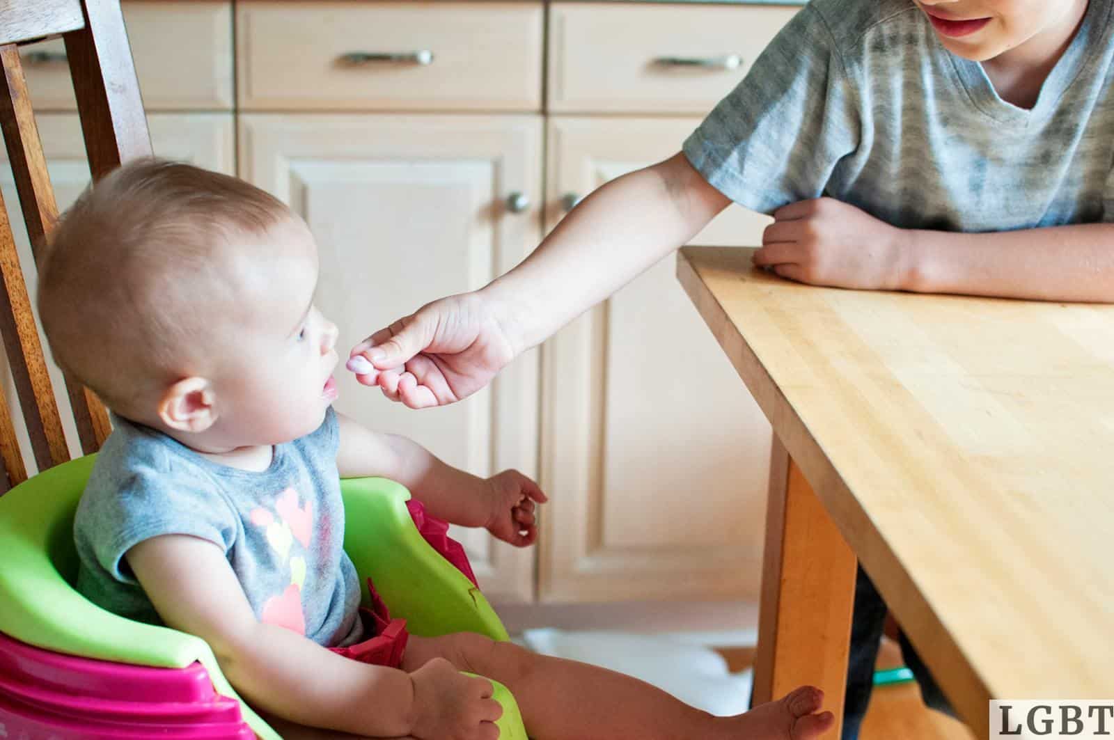 Baby's Green and Purple Highchair